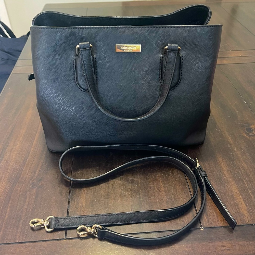 Kate Spade Black Leather Medium Satchel